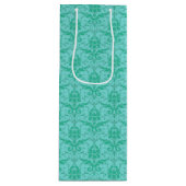 Zee Green Damask Print Wine Gift Bag Wijn Cadeautas (Voorkant)