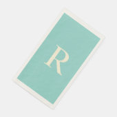 Zee Green en Cream Monogram Minimalist Servet (Hoek)