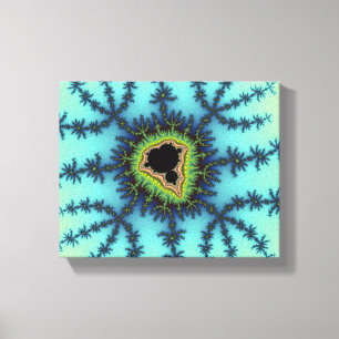 Zee Green Fractal Canvas Afdruk