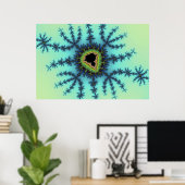 Zee Green Fractal Poster (Thuiskantoor)