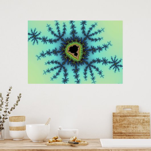 Zee Green Fractal Poster (Keuken)