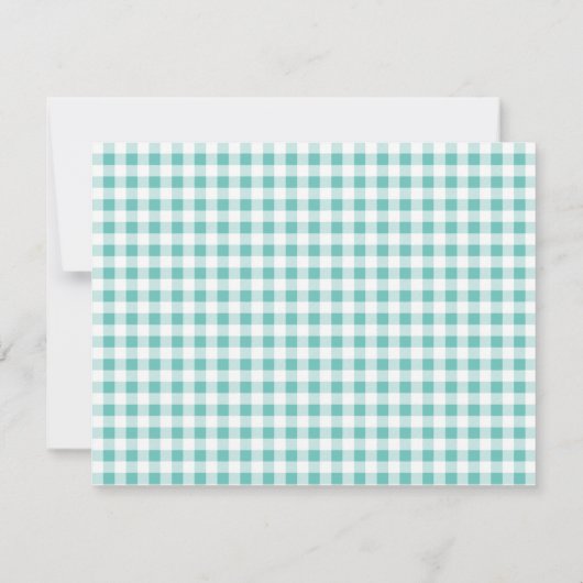 Zee Green Gingham Check Personal Stationery Kaart (Achterkant)