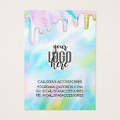 Zee Green Holographic Glitter Drift Logo Visitekaartje (Achterkant)