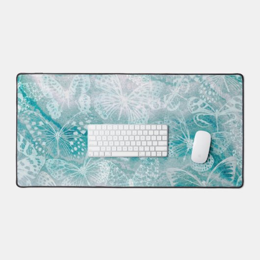 Zee Green Marble Butterflies Bureaumat (Keyboard & Muis)