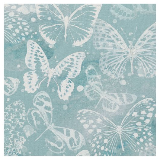 Zee Green Marble Butterflies Stof (Close Up)