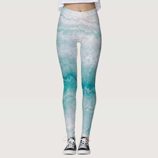 Zee Green Marble Texture Leggings (Voorkant)