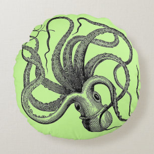 Zee Green Octopus Cushions Rond Kussen