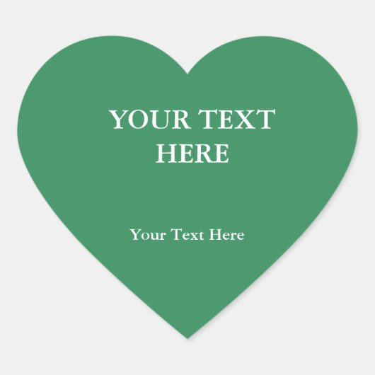 Zee Green Plain Elegant Modern minimalist Hart Sticker (Voorkant)