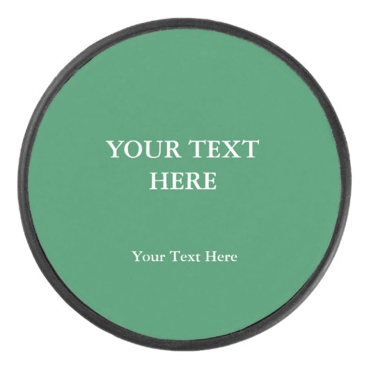 Zee Green Plain Elegant Modern minimalist Hockey Puck (Voorkant)