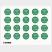Zee Green Plain Elegant Modern minimalist Ronde Sticker (Vel)