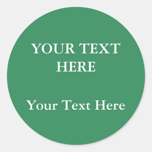 Zee Green Plain Elegant Modern minimalist Ronde Sticker (Voorkant)