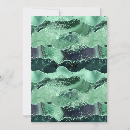 Zee Green Silver Agate Marble Arch Muslim Wedding Kaart (Achterkant)