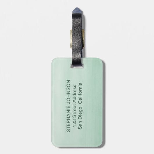 Zee Green Waterverf Cute Safari Oerwoud Animals Bagagelabel (Achterkant verticaal)