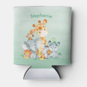 Zee Green Waterverf Cute Safari Oerwoud Animals Blikjeskoeler (Voorkant)