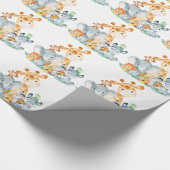 Zee Green Waterverf Cute Safari Oerwoud Animals Cadeaupapier (Hoek)