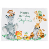 Zee Green Waterverf Cute Safari Oerwoud Animals Groot Cadeauzakje (Achterkant)