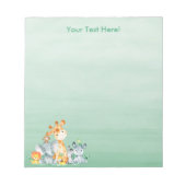 Zee Green Waterverf Cute Safari Oerwoud Animals Notitieblok (Voorkant)