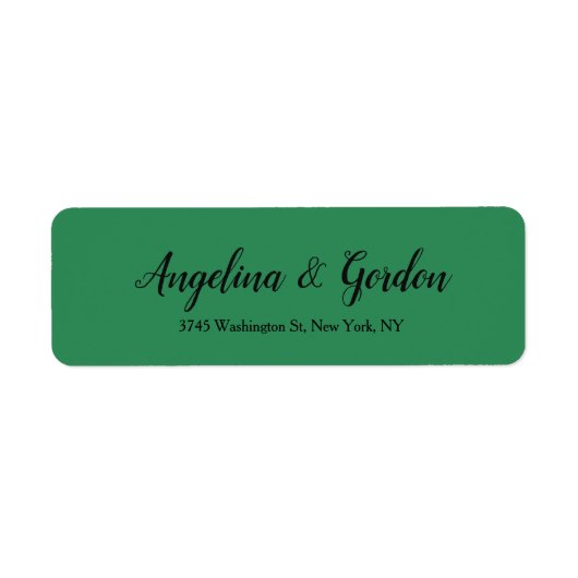Zee Green Wedding Professional Elegant Handwriting Etiket (Voorkant)