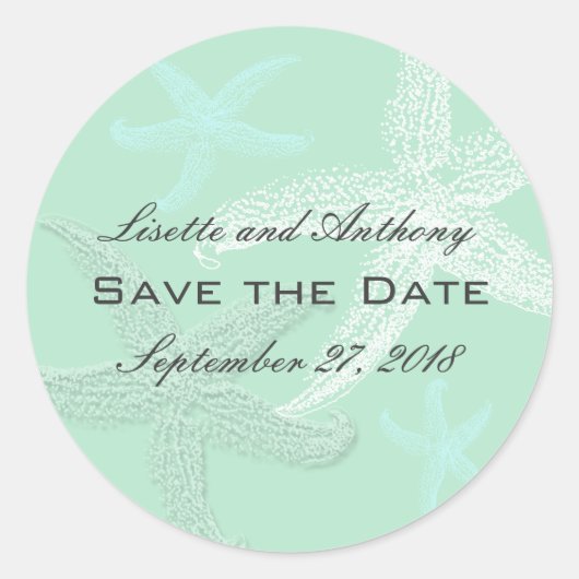 Zee Green Wedding Save the Date Stickers (Voorkant)