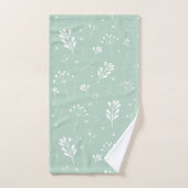 Zee Green White Leaf Theme Towel Set Bad Handdoek (Handdoek)