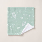 Zee Green White Leaf Theme Towel Set Bad Handdoek (Wasdoekje)