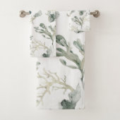 Zee Greens Pattern Bad Handdoek (Insitu)