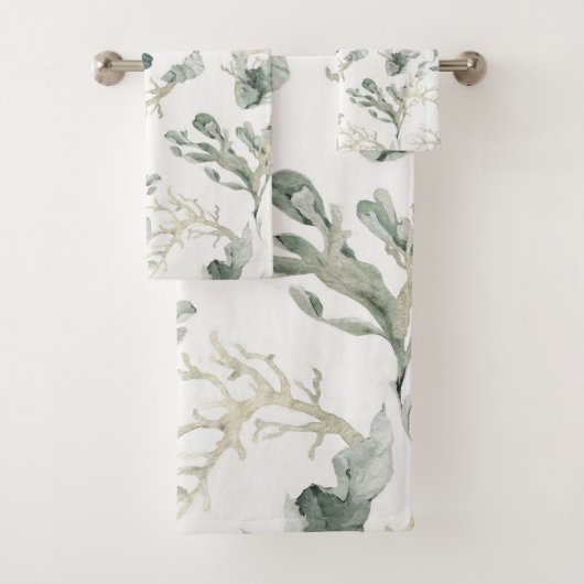 Zee Greens Pattern Bad Handdoek (Insitu)