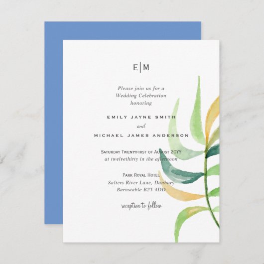 Zee Groen Blauw Tropisch Blauwbruine Longbruiloft (Voorkant / Achterkant)