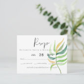 Zee Groen Blauw Tropisch Blauwbruine Longbruiloft Briefkaart (Staand voorkant)