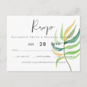 Zee Groen Blauw Tropisch Blauwbruine Longbruiloft Briefkaart (Voorkant)