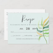 Zee Groen Blauw Tropisch Blauwbruine Longbruiloft Briefkaart (Voorkant / Achterkant)