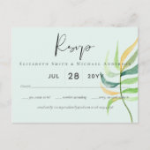 Zee Groen Blauw Tropisch Blauwbruine Longbruiloft Briefkaart (Voorkant)