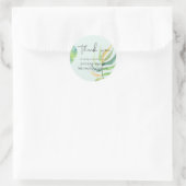 Zee Groen Blauw Tropisch Blauwbruine Longbruiloft Ronde Sticker (Tas)