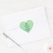 Zee Groen Blijf kalm en ga verder Hart Sticker (Envelop)