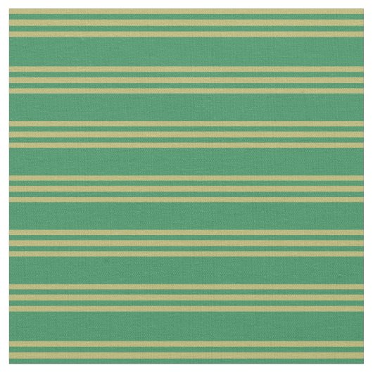 Zee groen & donker Khaki striped/Lined Pattern Stof (Close Up)