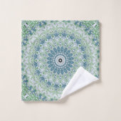 Zee Groen en Blauw Kust Mandala Patroon Bad Handdoek (Wasdoekje)