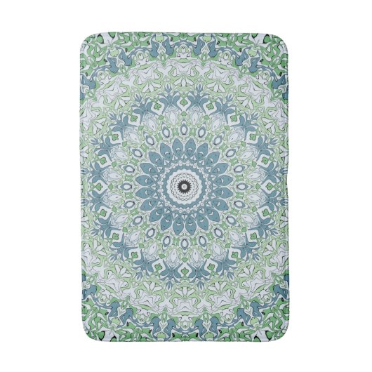 Zee Groen en Blauw Kust Mandala Patroon Badmat (Voorkant Verticaal)