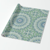 Zee Groen en Blauw Kust Mandala Patroon Cadeaupapier (Uitgerold)