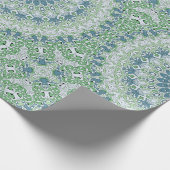 Zee Groen en Blauw Kust Mandala Patroon Cadeaupapier (Hoek)