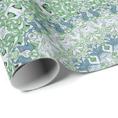 Zee Groen en Blauw Kust Mandala Patroon Cadeaupapier (Rol Hoek)