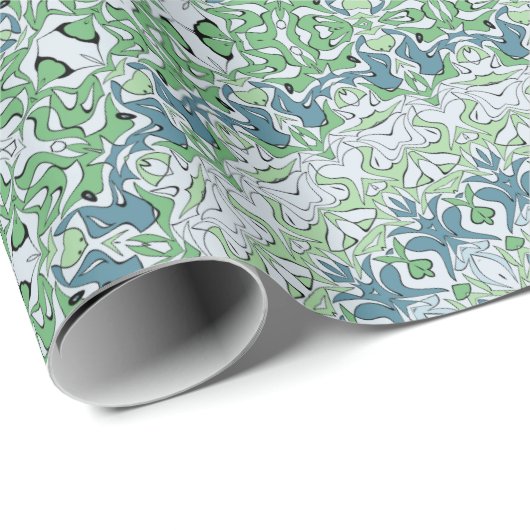 Zee Groen en Blauw Kust Mandala Patroon Cadeaupapier (Rol Hoek)