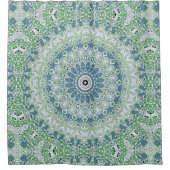 Zee Groen en Blauw Kust Mandala Patroon Douchegordijn (Voorkant)