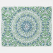 Zee Groen en Blauw Kust Mandala Patroon Fleece Deken (Voorkant (Horizontaal))