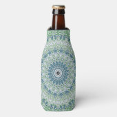 Zee Groen en Blauw Kust Mandala Patroon Flesjeskoeler (Fles Voorkant)