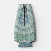 Zee Groen en Blauw Kust Mandala Patroon Flesjeskoeler (Achterkant)