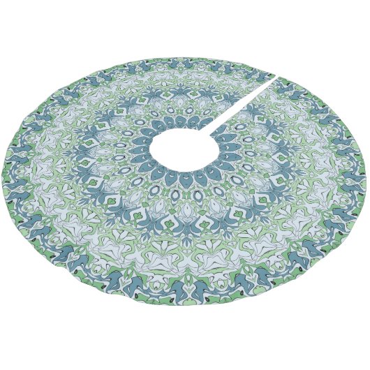 Zee Groen en Blauw Kust Mandala Patroon Kerstboom Rok (Gekanteld)
