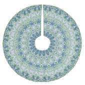 Zee Groen en Blauw Kust Mandala Patroon Kerstboom Rok (Voorkant)