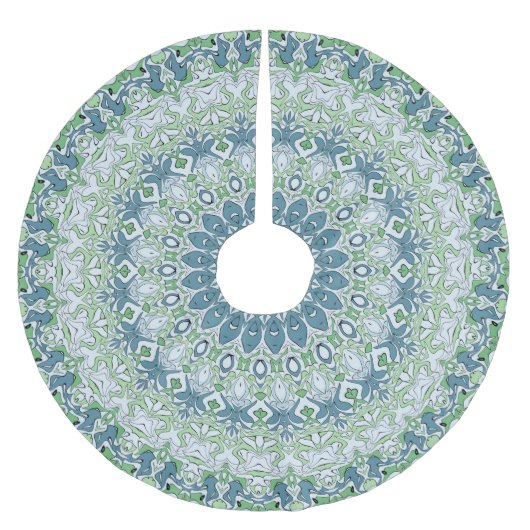 Zee Groen en Blauw Kust Mandala Patroon Kerstboom Rok (Voorkant)