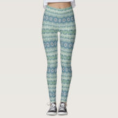Zee Groen en Blauw Kust Mandala Patroon Leggings (Voorkant)