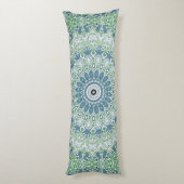 Zee Groen en Blauw Kust Mandala Patroon Lichaamskussen (Achterkant (Verticaal))